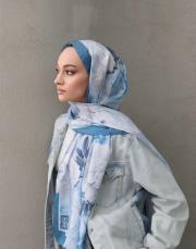 outlet outlet şakayık mavi şal