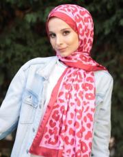 outlet outlet leopar pembe şal