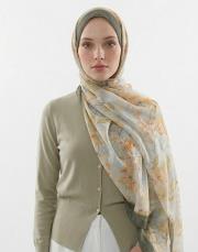 frezya desenli pamuk şal tereyağ sarısı 2