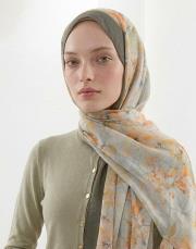 frezya desenli pamuk şal tereyağ sarısı 3