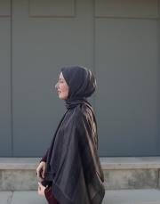 bushu monogram pamuk şal siyah