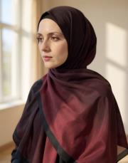 degrade pamuk şal degrade siyah bordo