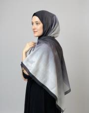degrade pamuk şal degrade antrasit - gümüş  2