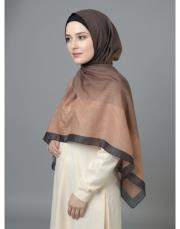 degrade pamuk şal degrade kahve- camel