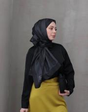 bushu monogram twill şal siyah