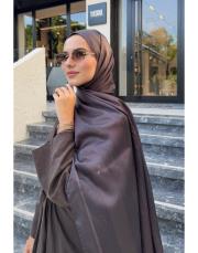 bushu monogram twill şal kahverengi 2