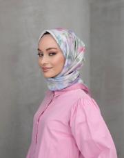 pembe mor petunya twill eşarp 