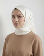 düz twill eşarp ekru