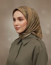 bushu monogram twill eşarp haki