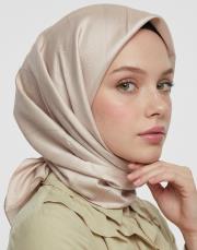 bushu monogram twill eşarp krem 2