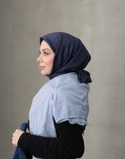 bushu monogram twill eşarp lacivert