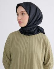 bushu monogram twill eşarp siyah 3