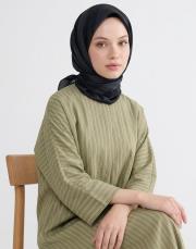 bushu monogram twill eşarp siyah 4