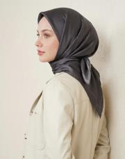 bushu monogram twill eşarp kahverengi 2