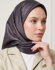 bushu monogram twill eşarp kahverengi 3