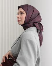 bushu monogram twill eşarp bordo 2