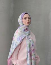 pembe mor petunya twill şal  3
