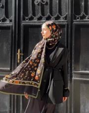 bushu çiçeği %100 ithal ipek şal 