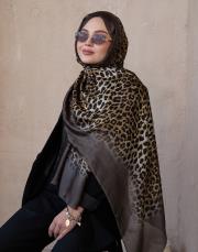 leopar %100 ithal ipek şal  2