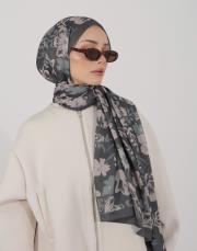 zeyneb desenli pamuk şal haki 2