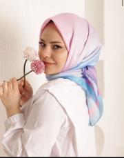 degrade twill eşarp pembe mavi