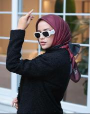 degrade twill eşarp siyah bordo