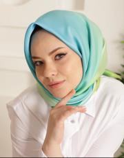 degrade twill eşarp yeşil mavi