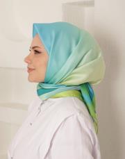 degrade twill eşarp yeşil mavi 2