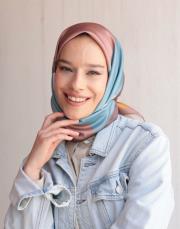 soyut twill eşarp sütlü kahve 2