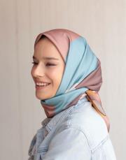 soyut twill eşarp sütlü kahve 3