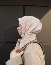 bushu monogram modal pamuk eşarp krem