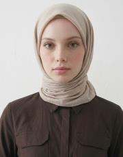 bushu monogram modal pamuk eşarp krem 3