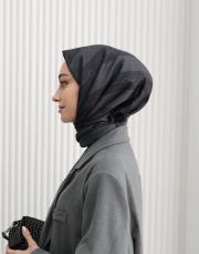 bushu monogram modal pamuk eşarp siyah