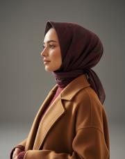 bushu monogram modal pamuk eşarp bordo 2