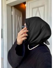 düz modal pamuk eşarp siyah