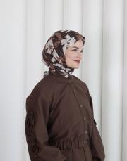 lavender modal pamuk eşarp kahve 2