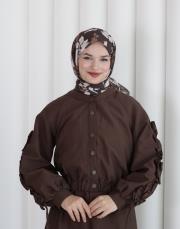 lavender modal pamuk eşarp kahve 4