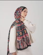 lale desenli pamuk şal 