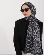leopar desenli pamuk şal 