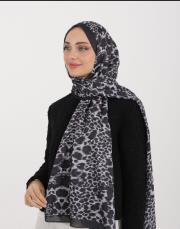 leopar desenli pamuk şal  3