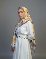 nergis desenli pamuk şal kahve