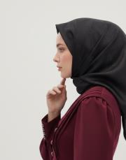 bushu monogram %100 twill ipek eşarp siyah  2