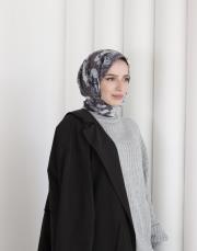 indigo modal pamuk eşarp 