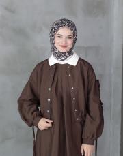 imza monogram twill eşarp acı kahve 3