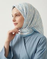 imza monogram twill eşarp bebe mavisi