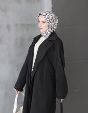 imza monogram twill eşarp siyah