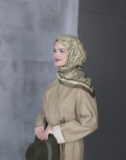 imza monogram twill eşarp yeşil 2