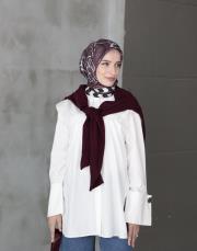 kemer twill eşarp bordo 3