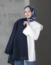 navy twill eşarp lacivert