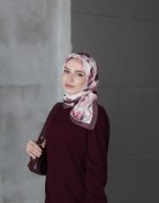 burgundy twill eşarp  2